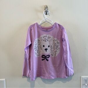Tea Collection Poodle & Bow Graphic Tee lilac cotton jersey girls size 5